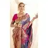 Blue Tissue Silk Gold Zari Work Traditional Designer Wear Plus Size Saree - 9425187204