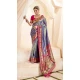 Blue Tissue Silk Gold Zari Work Traditional Designer Wear Saree - 9425187204