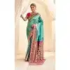Sky Blue Tissue Silk Gold Zari Work Traditional Designer Wear Plus Size Saree - 9425187206