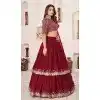 Georgette Embroidery Work Party Wear Plus Size Lehenga Choli In Red - 9426187208