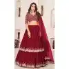 Georgette Embroidery Work Party Wear Plus Size Lehenga Choli In Red - 9426187208