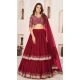 Georgette Embroidery Work Party Wear Lehenga Choli In Red - 9426187208