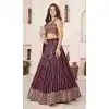 Georgette Embroidery Work Party Wear Plus Size Lehenga Choli In Wine - 9426187209