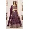 Georgette Embroidery Work Party Wear Plus Size Lehenga Choli In Wine - 9426187209