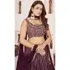 Georgette Embroidery Work Party Wear Plus Size Lehenga Choli In Wine - 9426187209