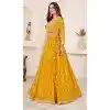 Georgette Embroidery Work Party Wear Plus Size Lehenga Choli In Yellow - 9426187210