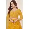 Georgette Embroidery Work Party Wear Plus Size Lehenga Choli In Yellow - 9426187210
