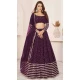 Wine Georgette Embroidery Work Party Wear Lehenga Choli - 9426187211