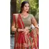 Grey Tussar Silk Foil Print Work Traditional Wear Plus Size Lehenga Choli - 9445187296