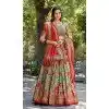 Grey Tussar Silk Foil Print Work Traditional Wear Plus Size Lehenga Choli - 9445187296