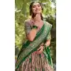 Onion Pink Tussar Silk Foil Print Work Traditional Wear Plus Size Lehenga Choli - 9445187298