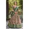 Onion Pink Tussar Silk Foil Print Work Traditional Wear Plus Size Lehenga Choli - 9445187298