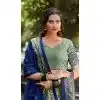 Sea Green Tussar Silk Foil Print Work Traditional Wear Plus Size Lehenga Choli - 9445187299