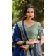 Sea Green Tussar Silk Foil Print Work Traditional Wear Lehenga Choli - 9445187299