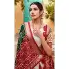 Green And White Tussar Silk Foil Print Work Plus Size Navratri Chaniya Choli -9457187354