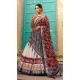 Maroon And White Tussar Silk Foil Print Work Navratri Chaniya Choli -9457187355