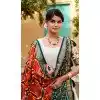 Orange And White Tussar Silk Foil Print Work Plus Size Navratri Chaniya Choli -9457187356