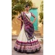 Purple And White Tussar Silk Foil Print Work Navratri Chaniya Choli -9457187357