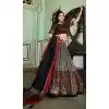 Tussar Silk Foil Print Work Plus Size Navratri Chaniya Choli In Grey - 9489187544