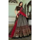 Tussar Silk Foil Print Work Navratri Chaniya Choli In Grey - 9489187544
