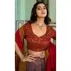 Tussar Silk Foil Print Work Plus Size Navratri Chaniya Choli In Onion Pink- 9489187546