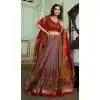 Tussar Silk Foil Print Work Plus Size Navratri Chaniya Choli In Onion Pink- 9489187546