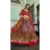 Tussar Silk Foil Print Work Plus Size Navratri Chaniya Choli In Onion Pink- 9489187546