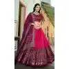 Tussar Silk Foil Print Work Plus Size Navratri Chaniya Choli In Pink - 9489187547