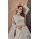 Off White Premium Net Sequins Work Wedding Wear Lehenga Choli - 9496187606