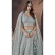 Sky Blue Premium Net Sequins Work Wedding Wear Lehenga Choli - 9496187607