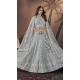 Sky Blue Premium Net Sequins Work Wedding Wear Lehenga Choli - 9496187607