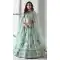 Sky Blue Organza Embroidery Work Designer Wear Lehenga Choli  - 9498187614