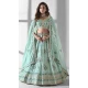 Sky Blue Organza Embroidery Work Designer Wear Lehenga Choli  - 9498187614
