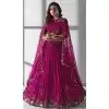 Rani Pink Georgette Embroidery Work Designer Wear Plus Size Lehenga Choli  - 9498187615