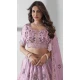 Baby Pink Organza Embroidery Work Designer Wear Lehenga Choli  - 9498187616