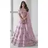 Baby Pink Organza Embroidery Work Designer Wear Plus Size Lehenga Choli  - 9498187616