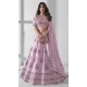 Baby Pink Organza Embroidery Work Designer Wear Lehenga Choli  - 9498187616