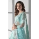 Sky Blue Net Embroidery Work Designer Wear Lehenga Choli  - 9498187617
