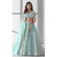 Sky Blue Net Embroidery Work Designer Wear Lehenga Choli  - 9498187617