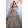 Georgette Embroidery Work Wedding Wear Plus Size Lehenga Choli In Dark Grey - 9500187620