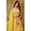 Yellow Georgette Embroidery Work Plus Size Wedding Wear Lehenga Choli - 9501187622