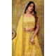 Yellow Georgette Embroidery Work Wedding Wear Lehenga Choli - 9501187622