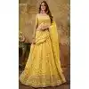 Yellow Georgette Embroidery Work Plus Size Wedding Wear Lehenga Choli - 9501187622