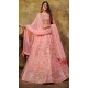 Baby Pink Georgette Embroidery Work Wedding Wear Lehenga Choli - 9501187623