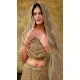 Brown Golden Net Embroidery Work Wedding Wear Lehenga Choli - 9501187624