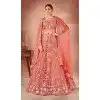 Net Sequins Work Readymade Lehenga Choli In Dusty Peach - 9502187631