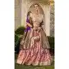 Peach Jacquard Silk Zari Work Traditional Wear Plus Size Lehenga Choli - 9503187632