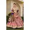 Peach Jacquard Silk Zari Work Traditional Wear Plus Size Lehenga Choli - 9503187632