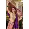 Peach Jacquard Silk Zari Work Traditional Wear Plus Size Lehenga Choli - 9503187632
