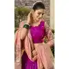 Purple Jacquard Silk Zari Work Traditional Wear Plus Size Lehenga Choli - 9503187633